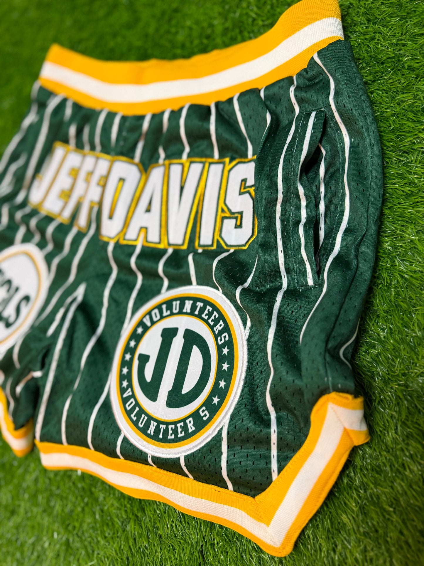 Jeff Davis Retro Mesh Pinstripe Shorts