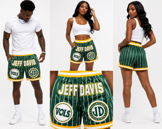 Jeff Davis Retro Mesh Pinstripe Shorts